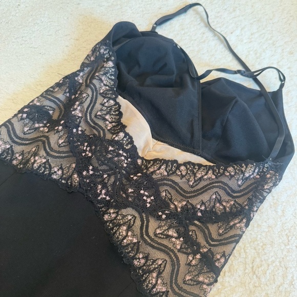 VTG 90s NICOLE MILLER Black/Pink Lace Bodycon Dress Vintage Y2K Whimsygoth Sz8 - Picture 4 of 8